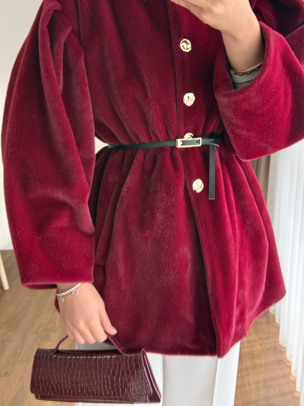Button Fur Coat
