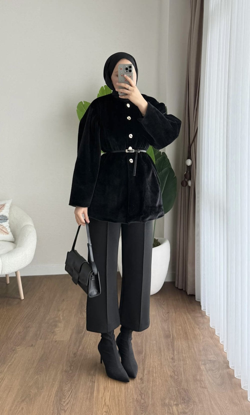 Button Fur Coat