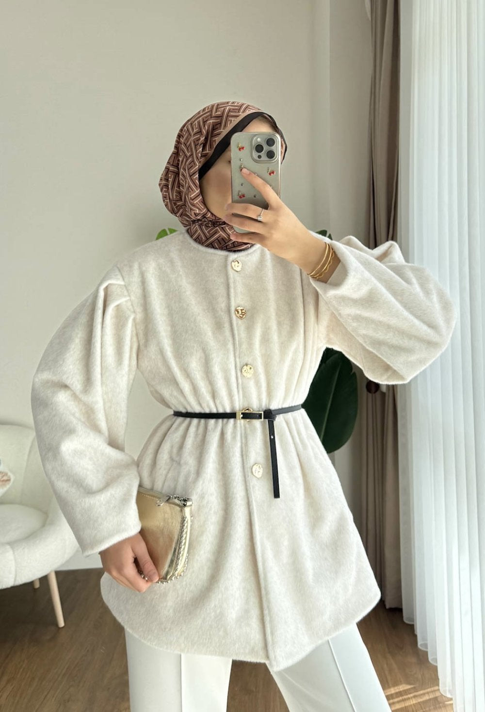 Button Fur Coat
