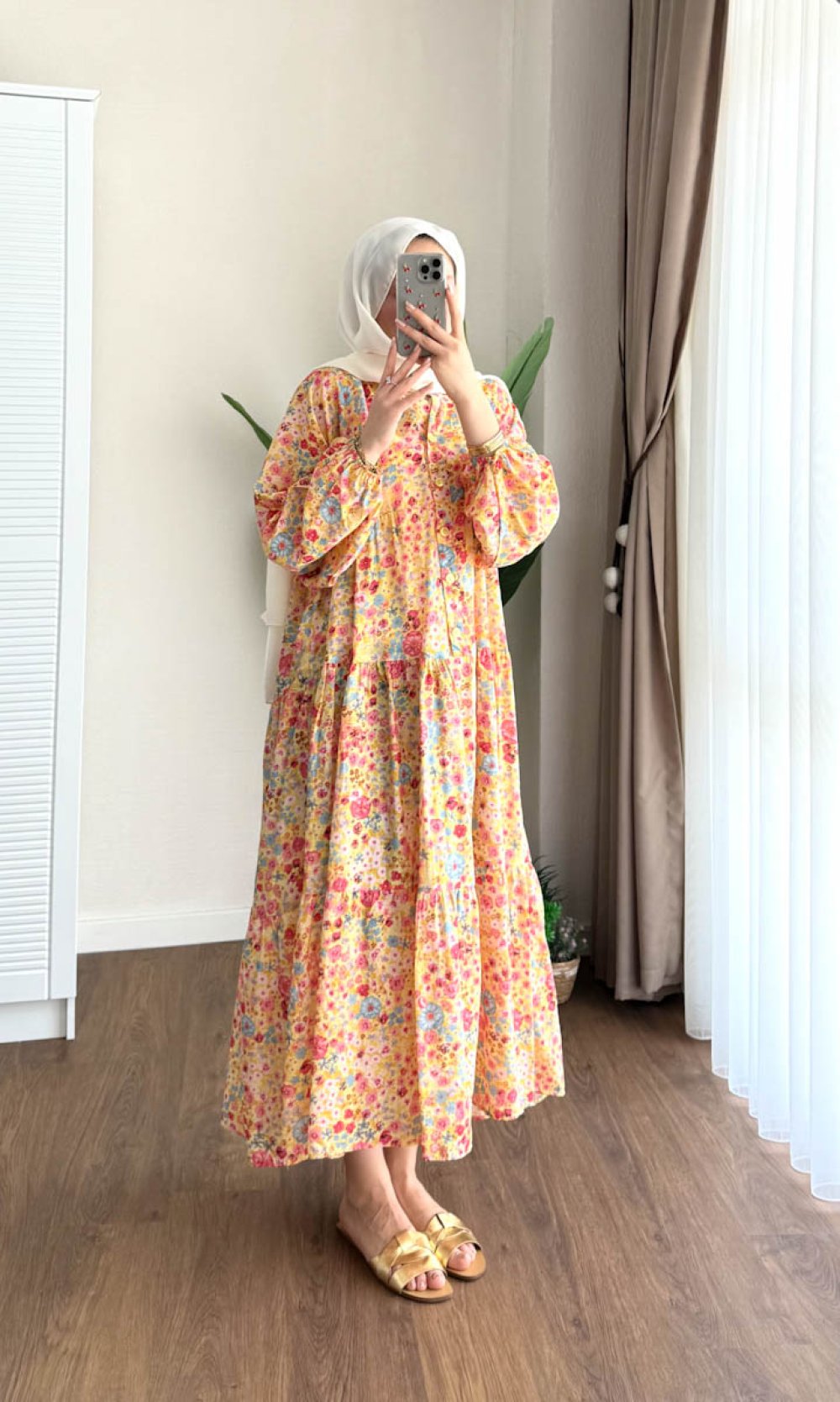Orange Floral Dress