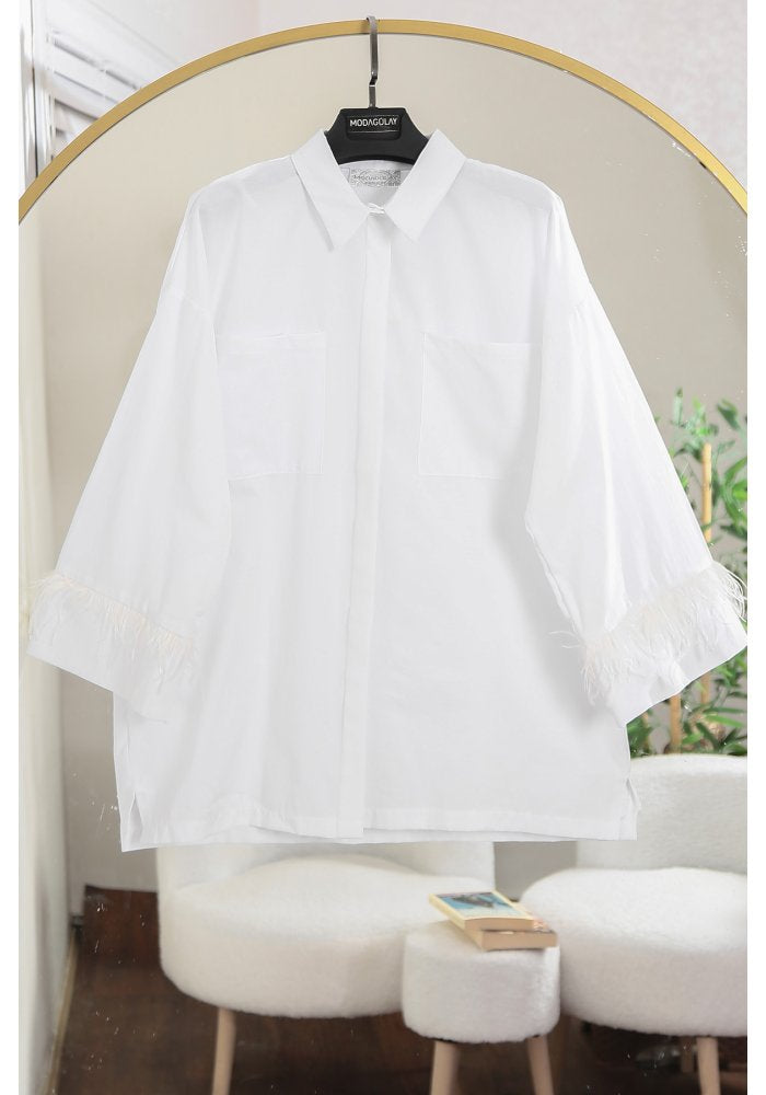 Feather Sleeved Chemise