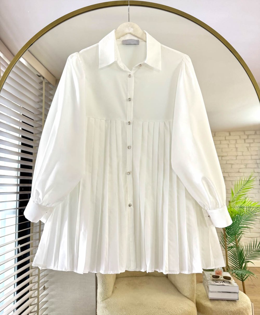 Pleat Bloom Chemise