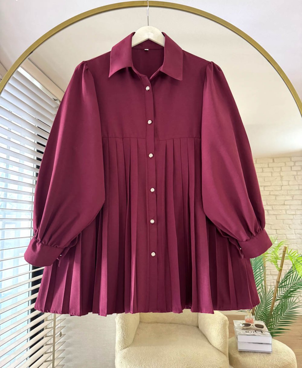 Pleat Bloom Chemise