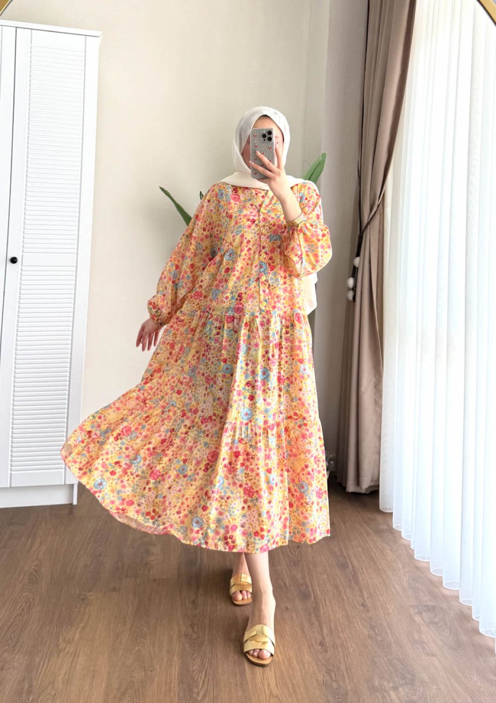 Orange Floral Dress